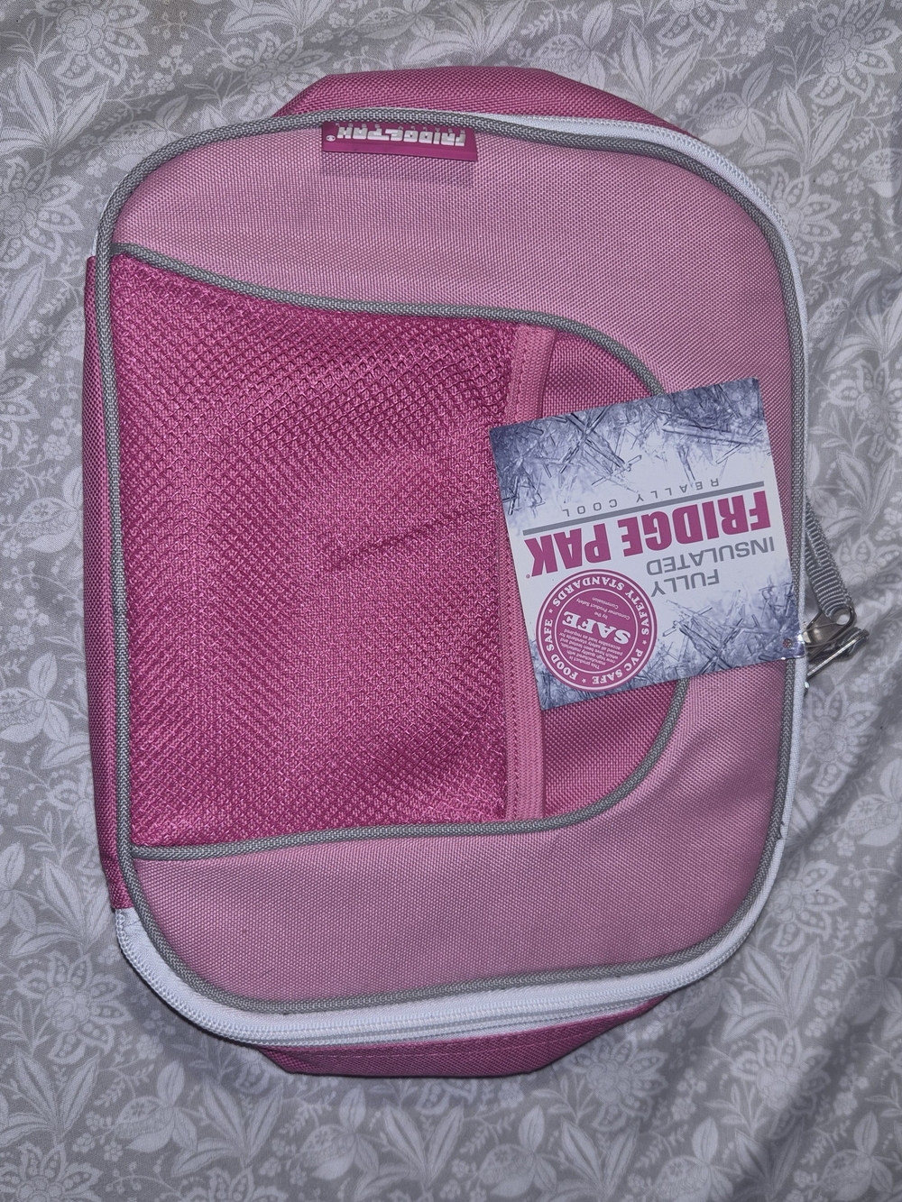Pink Insulated Fridge Pak Lunch Bag
